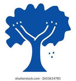 Autumn Icons In Blue Style, Vector Illustration