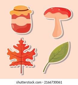 diseño vectorial de colección de iconos de otoño