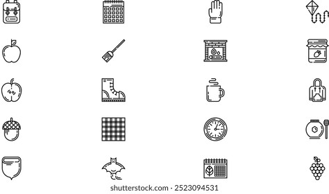 Iconos de otoño Iconos vectoriales de alta calidad Colección con trazo editable. Ideal para Profesional y Proyectos Creativos.