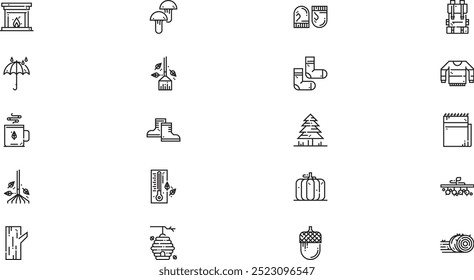 Autumn icons High-Quality Vector Icons Collection with Editable Stroke. Ideal for Professional and Creative Projects.
