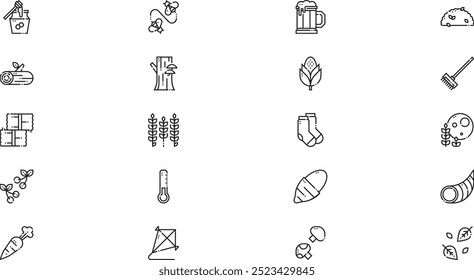 Autumn icons High-Quality Vector Icons Collection with Editable Stroke. Ideal for Professional and Creative Projects.