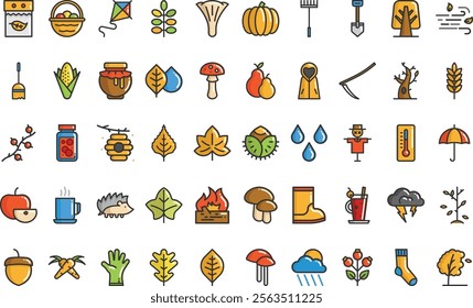 Autumn icons High-Quality Vector Icons Collection with Editable Stroke. Ideal for Professional and Creative Projects.