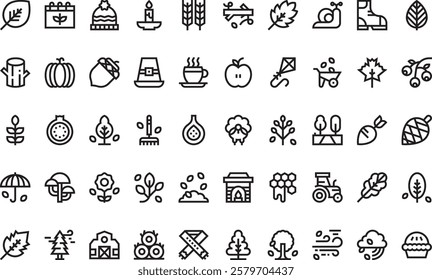Autumn icons High-Quality Vector Icons Collection with Editable Stroke. Ideal for Professional and Creative Projects