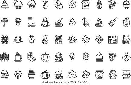 Autumn icons High-Quality Vector Icons Collection with Editable Stroke. Ideal for Professional and Creative Projects