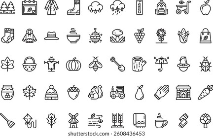 Autumn icons High-Quality Vector Icons Collection with Editable Stroke. Ideal for Professional and Creative Projects