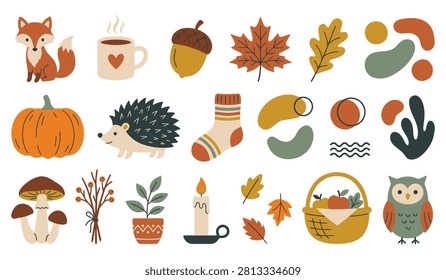 Autumn icons set and