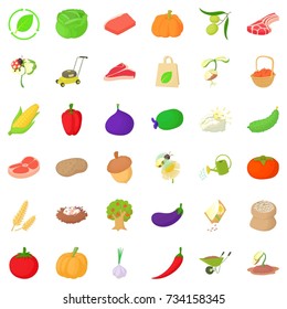 Autumn icons set. Cartoon style of 36 autumn vector icons for web isolated on white background