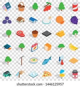 Autumn icons set. Isometric style of 36 autumn vector icons for web for any design