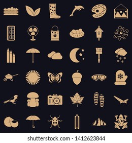 Autumn icons set. Simple style of 36 autumn vector icons for web for any design