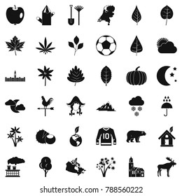 Autumn icons set. Simple style of 36 autumn vector icons for web isolated on white background