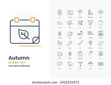 Autumn icons set vector stock illustration. season, weather, autumn,