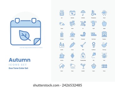 Autumn icons set vector stock illustration. season, weather, autumn,