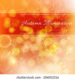 Autumn Illumination. Bright glowing background 