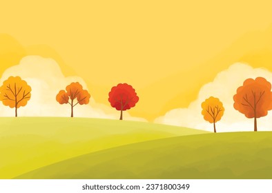 Autumn illustration background design. Autumn vector design