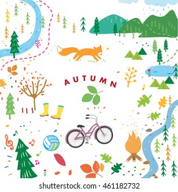 autumn illustration. children's illustration