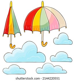 Autumn illustration in hand drawn style. Children's drawing