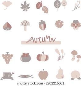 Autumn illustration icon single color set