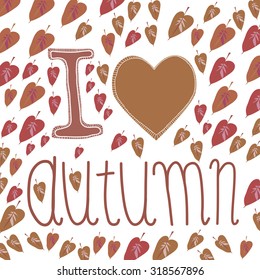 Autumn illustration with leafs.