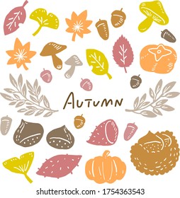 Autumn illustration material and pattern.