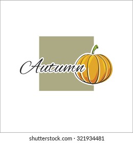 Autumn illustration with pumpkin