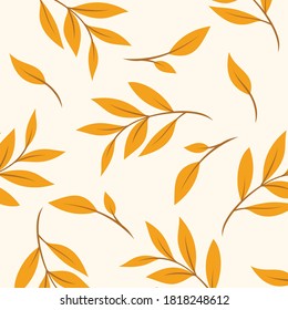 Ilustración de otoño sin fisuras con hojas