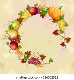 Autumn illustration for thanksgiving day.