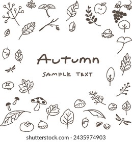 Autumn illustration title frame background material