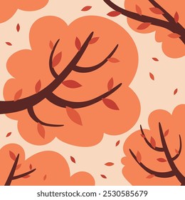 Ilustração De outono Com Árvores E Folhas