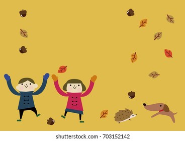 autumn image with children