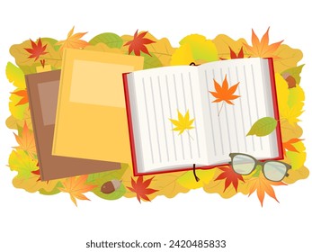 Autumn image illustration of reading