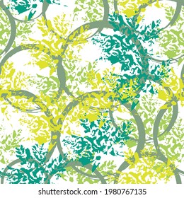 Autumn imprint leaves pattern background. handmade painted. Printing on fabric, card. Crazy beautiful watercolor pattern of leaves.