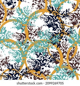 Autumn imprint leaves pattern background. Colored art vector autumn leaves pattern. Bright autumn colors. Crazy beautiful watercolor pattern of leaves.