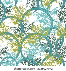 Autumn imprint leaves pattern background. handmade painted. Printing on fabric, card. Crazy beautiful watercolor pattern of leaves.