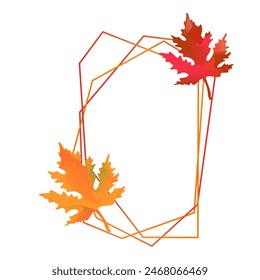 Herbst Einzelrahmen mit Ahornblättern auf weißem Hintergrund Flacher Verlauf Separate Vektorillustration Vorlage Cover Poster Postkarte Grußkarte Grußkarte Einladung Erntefest Einladung