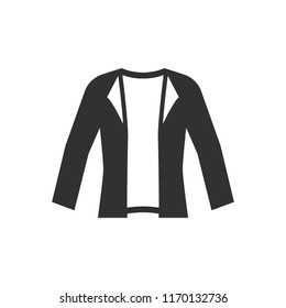 autumn jacket. monochrome icon