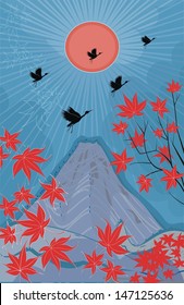 autumn in Japan - vector background