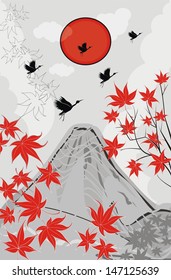 autumn in Japan - vector background