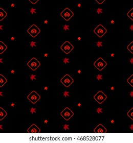 Autumn Japanese or Chinese pattern in traditional style with lights and flowers Physalis.It can be used for fabric and wallpaper.