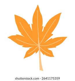 autumn japanese maple leaf vector illustration, red fall foliage clipart, asian botanical art