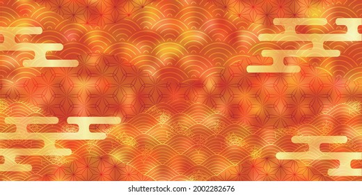 Autumn Japanese paper pattern background 