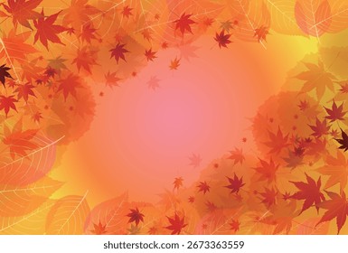 Autumn Japanese Pattern Leaves Background