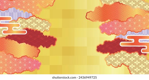 Autumn Japanese Pattern Orange Background