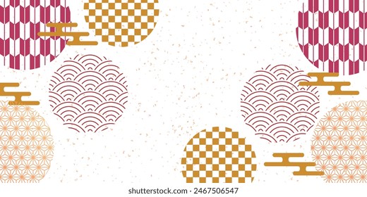 Autumn Japanese Pattern Watercolor Background