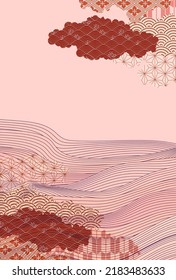 Autumn Japanese pattern wave background
