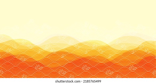 Fondo de onda de patrón japonés de otoño