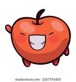 autumn kawaii apple isolated icon