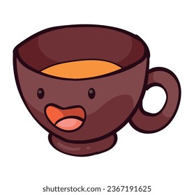 autumn kawaii coffee cup isolated icon