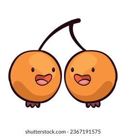 autumn kawaii fruits isolated icon