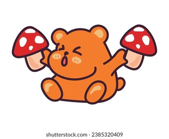 autumn kawaii hamster vector isolated