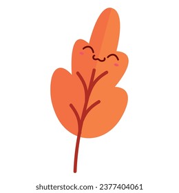 autumn kawaii leaf isolated illustration